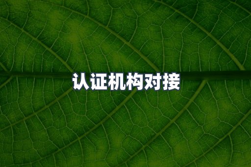 认证机构对接